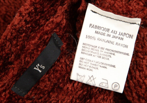 Y's Rayon Pile Knit Sweater Brick Size M