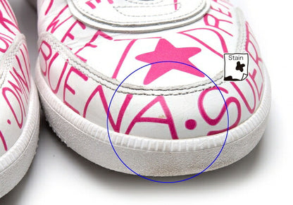 TOD'S Graffiti Print Leather Sneakers White Size 7 (25cm)