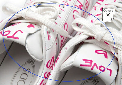 TOD'S Graffiti Print Leather Sneakers White Size 7 (25cm)