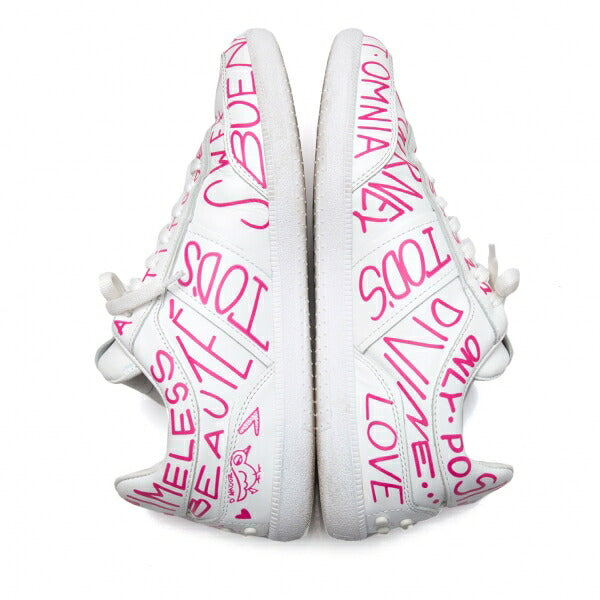 TOD'S Graffiti Print Leather Sneakers White Size 7 (25cm)
