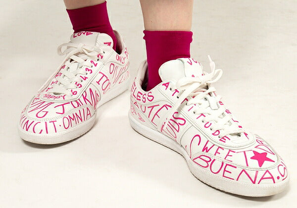 TOD'S Graffiti Print Leather Sneakers White Size 7 (25cm)