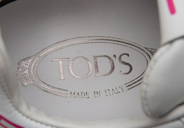 TOD'S Graffiti Print Leather Sneakers White Size 7 (25cm)