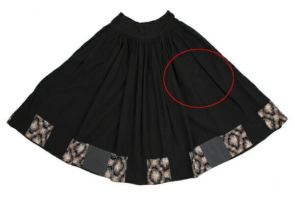 PINK HOUSE Black Flower Patchwork Front Button Skirt Size M