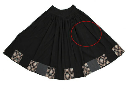 PINK HOUSE Black Flower Patchwork Front Button Skirt Size M