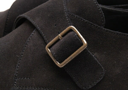 Y's for men Suede Monk Strap Shoes Black Size 28.5cm