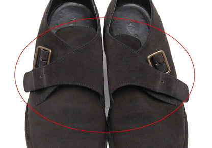 Y's for men Suede Monk Strap Shoes Black Size 28.5cm