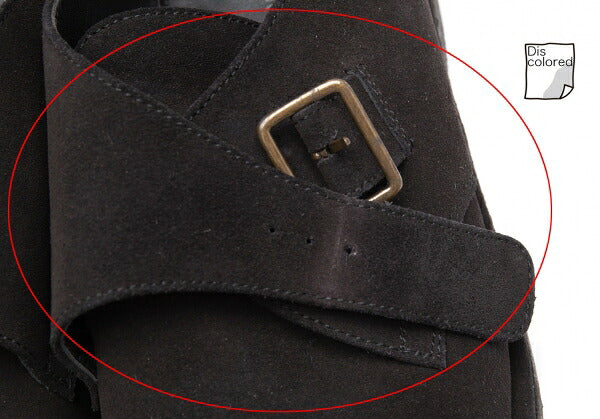 Y's for men Suede Monk Strap Shoes Black Size 28.5cm