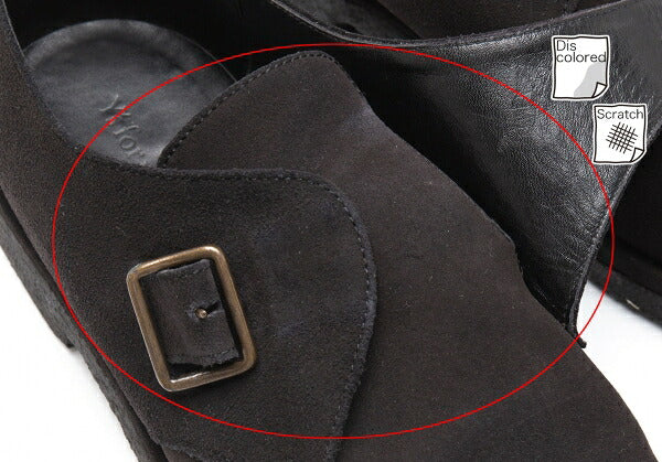 Y's for men Suede Monk Strap Shoes Black Size 28.5cm