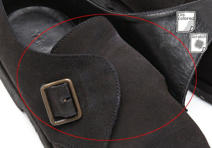 Y's for men Suede Monk Strap Shoes Black Size 28.5cm