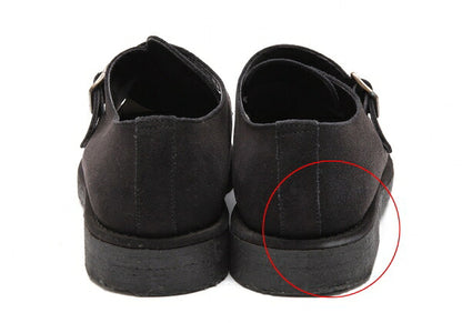 Y's for men Suede Monk Strap Shoes Black Size 28.5cm