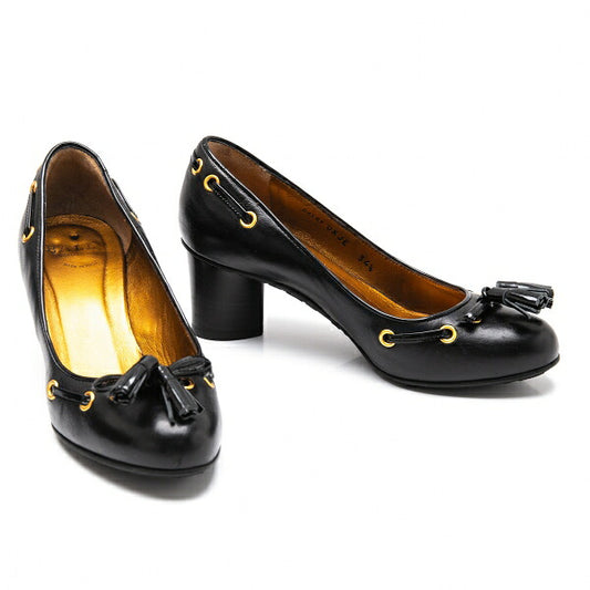 BALLY Tassel Leather Pumps Black Size 22CM