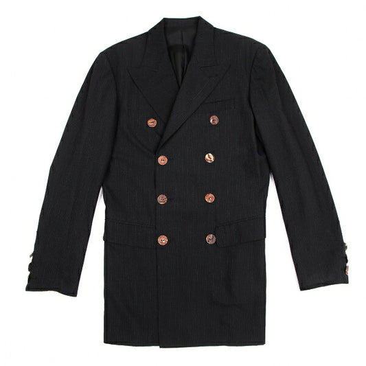 Jean Paul GAULTIER HOMME Wool Chalk Jacket Black Size 48