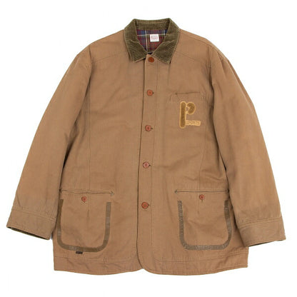 Papas Check Lined Logo Patch Coverall Brown Size L