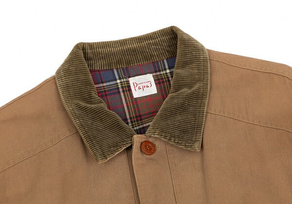 Papas Check Lined Logo Patch Coverall Brown Size L