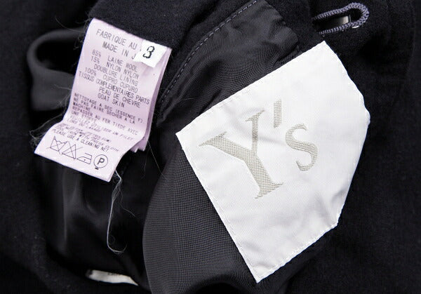 Y's for men Garment Dyed Toggle Button Coat Navy Size 3