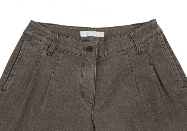PINK HOUSE Brown Flower Lace Cropped Wide Jeans Size S
