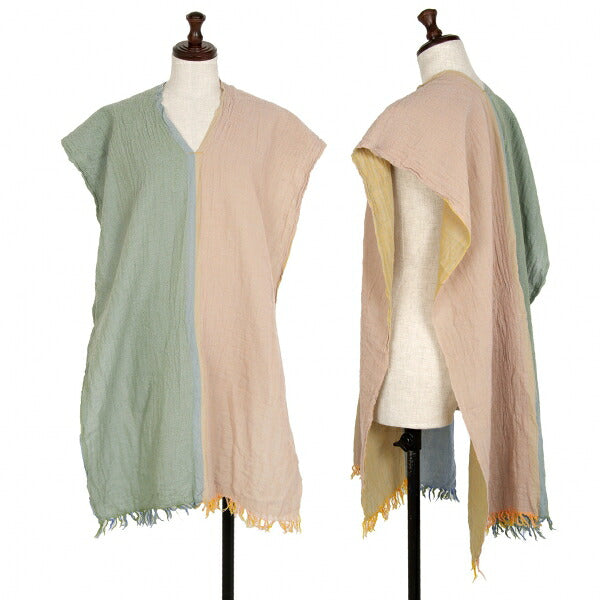 ISSEY MIYAKE Color Block Yellow Blue Stole