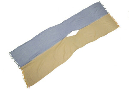 ISSEY MIYAKE Color Block Yellow Blue Stole