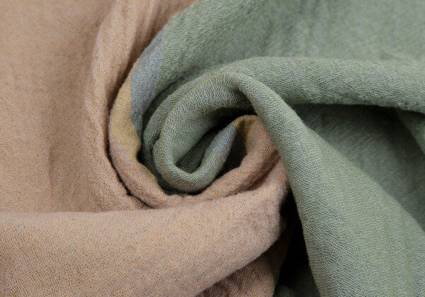 ISSEY MIYAKE Color Block Yellow Blue Stole