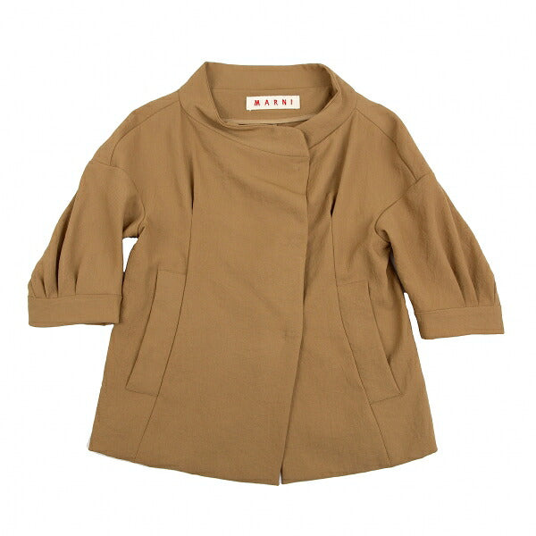 MARNI Stand Collar Snap Button Jacket Mustard Size 38