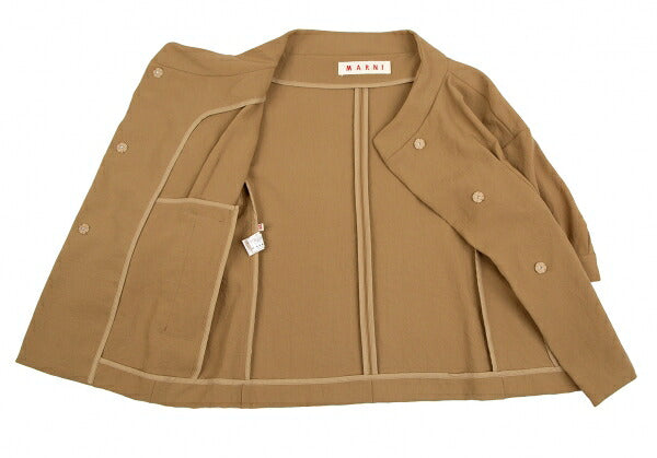 MARNI Stand Collar Snap Button Jacket Mustard Size 38
