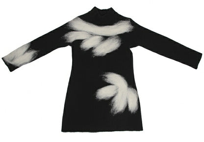 ISSEY MIYAKE Wool Needle Punch Knit Tunic Black Size M
