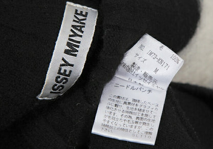 ISSEY MIYAKE Wool Needle Punch Knit Tunic Black Size M