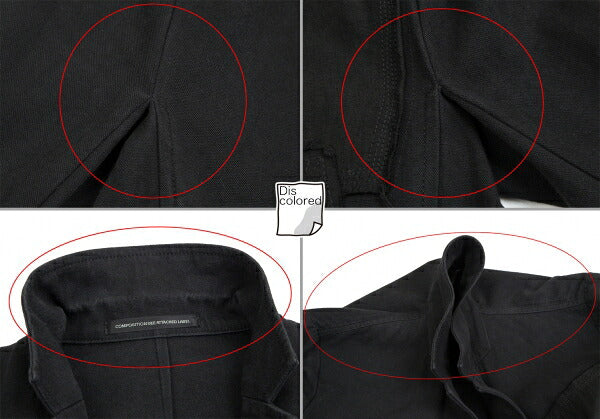 Y's Cotton Linen Front Patchwork Jacket Black Size 3