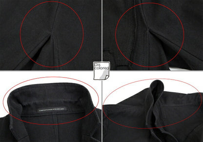 Y's Cotton Linen Front Patchwork Jacket Black Size 3