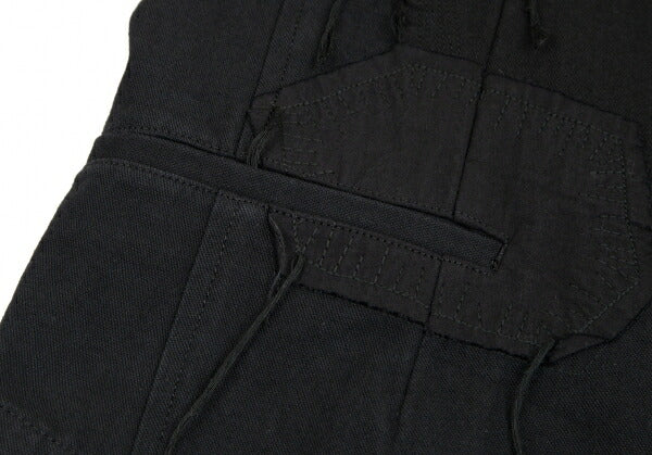 Y's Cotton Linen Front Patchwork Jacket Black Size 3