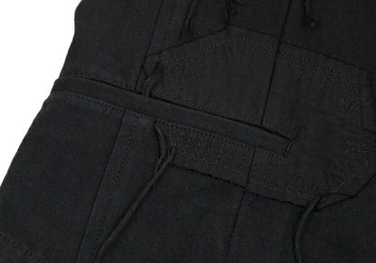 Y's Cotton Linen Front Patchwork Jacket Black Size 3