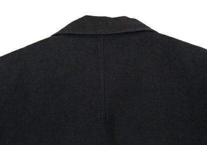 Y's Cotton Linen Front Patchwork Jacket Black Size 3