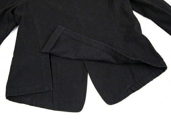 Y's Cotton Linen Front Patchwork Jacket Black Size 3