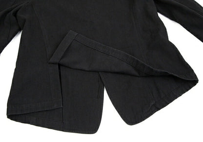 Y's Cotton Linen Front Patchwork Jacket Black Size 3