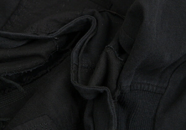 Y's Cotton Linen Front Patchwork Jacket Black Size 3