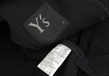 Y's Cotton Linen Front Patchwork Jacket Black Size 3