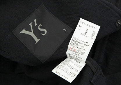 Y's Cotton Linen Front Patchwork Jacket Black Size 3
