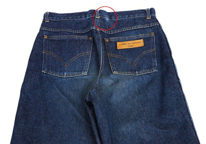 COMME des GARCONS HOMME Logo Leather Jeans Indigo Size S