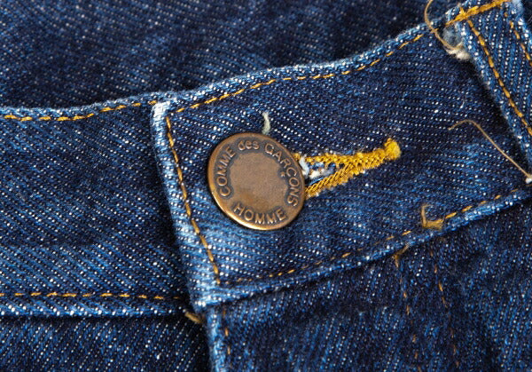 COMME des GARCONS HOMME Logo Leather Jeans Indigo Size S