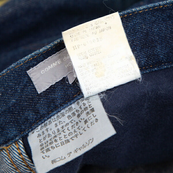 COMME des GARCONS HOMME Logo Leather Jeans Indigo Size S