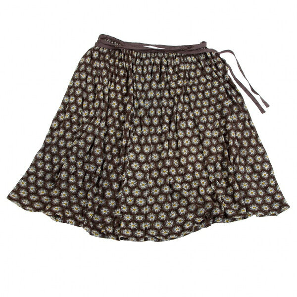 Y's Flower Print Mesh Skirt Brown Size 3