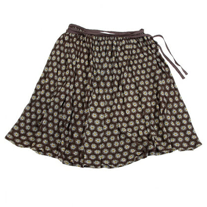 Y's Flower Print Mesh Skirt Brown Size 3