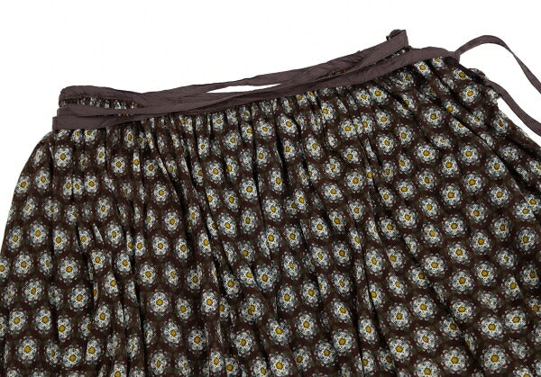 Y's Flower Print Mesh Skirt Brown Size 3