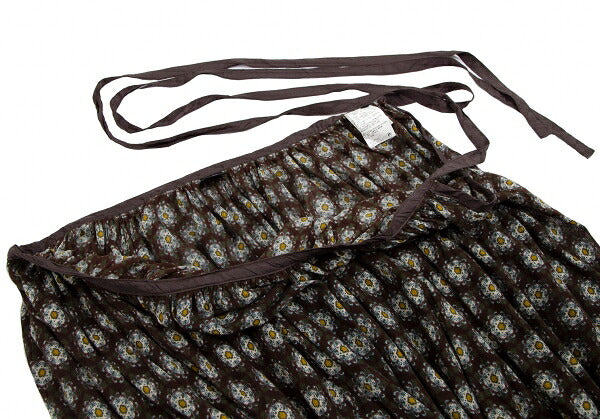 Y's Flower Print Mesh Skirt Brown Size 3