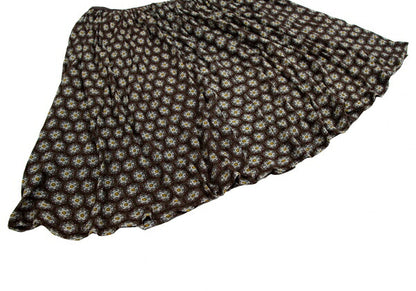 Y's Flower Print Mesh Skirt Brown Size 3