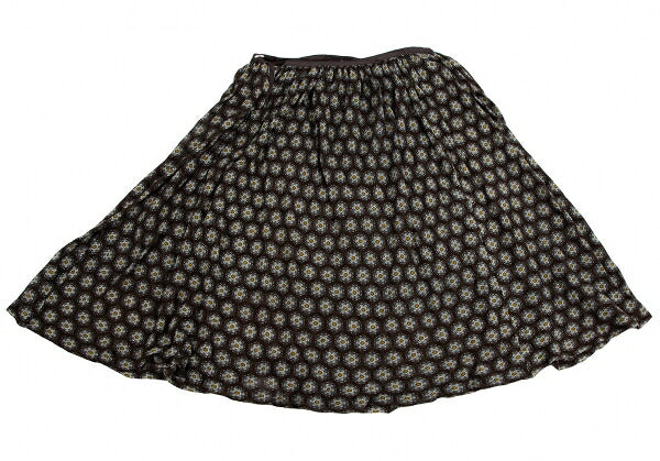 Y's Flower Print Mesh Skirt Brown Size 3