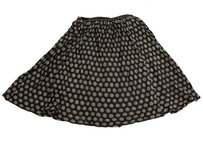 Y's Flower Print Mesh Skirt Brown Size 3