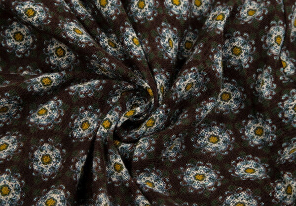 Y's Flower Print Mesh Skirt Brown Size 3