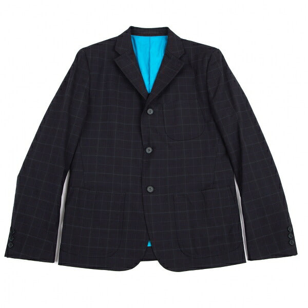 COMME des GARCONS HOMME Dyed Wool Check Jacket Navy Size XS