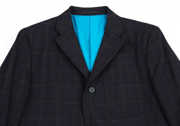 COMME des GARCONS HOMME Dyed Wool Check Jacket Navy Size XS